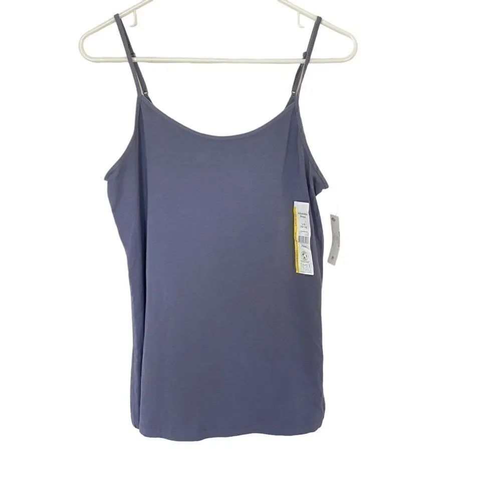 Time and Tru NEW adjustable strap tank Large bluish gray